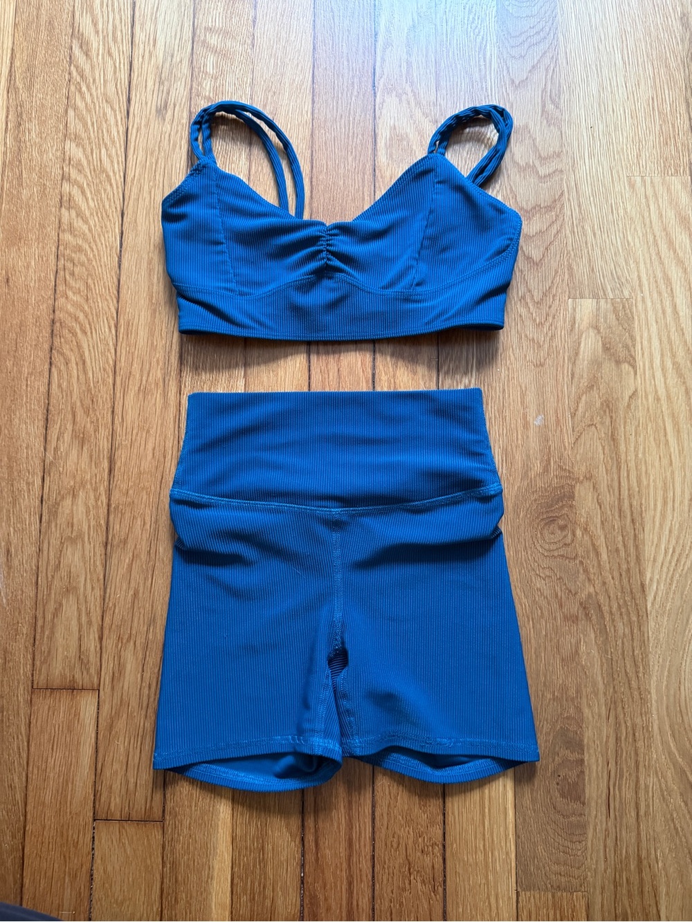 FIVE Dancewear XS Set - Everyday Rib Short 3” + Paradise Bra (Deep Water)